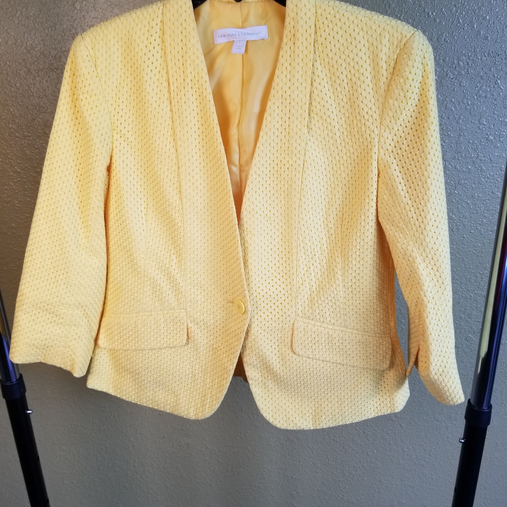 New York & Company Yellow Women's Blazer